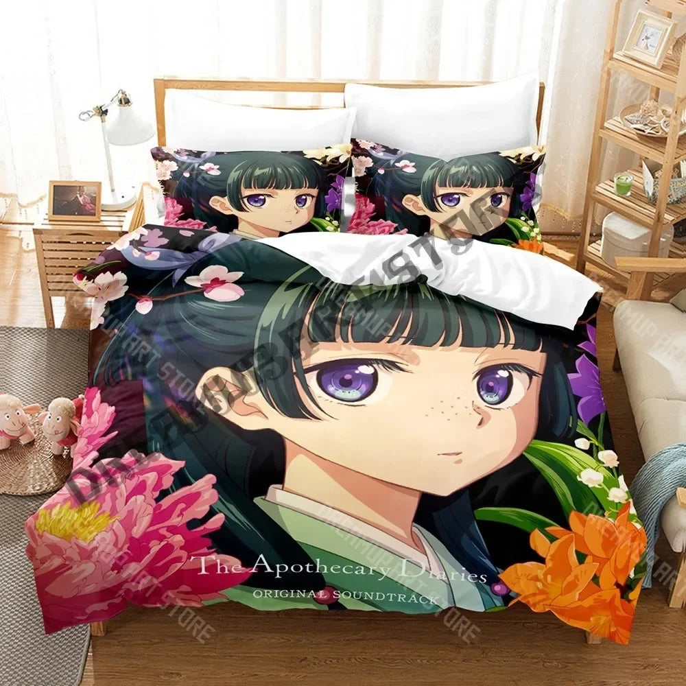 3D Print Apothecary Diaries Bedding Set Single Twin Full Queen King Size Bed Set Adult Bedroom Duvetcover Sets Anime Bed Sheet