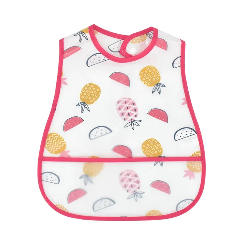 2023new Cartoon Pattern EVA Waterproof Pocket Lunch Feeding Bibs
