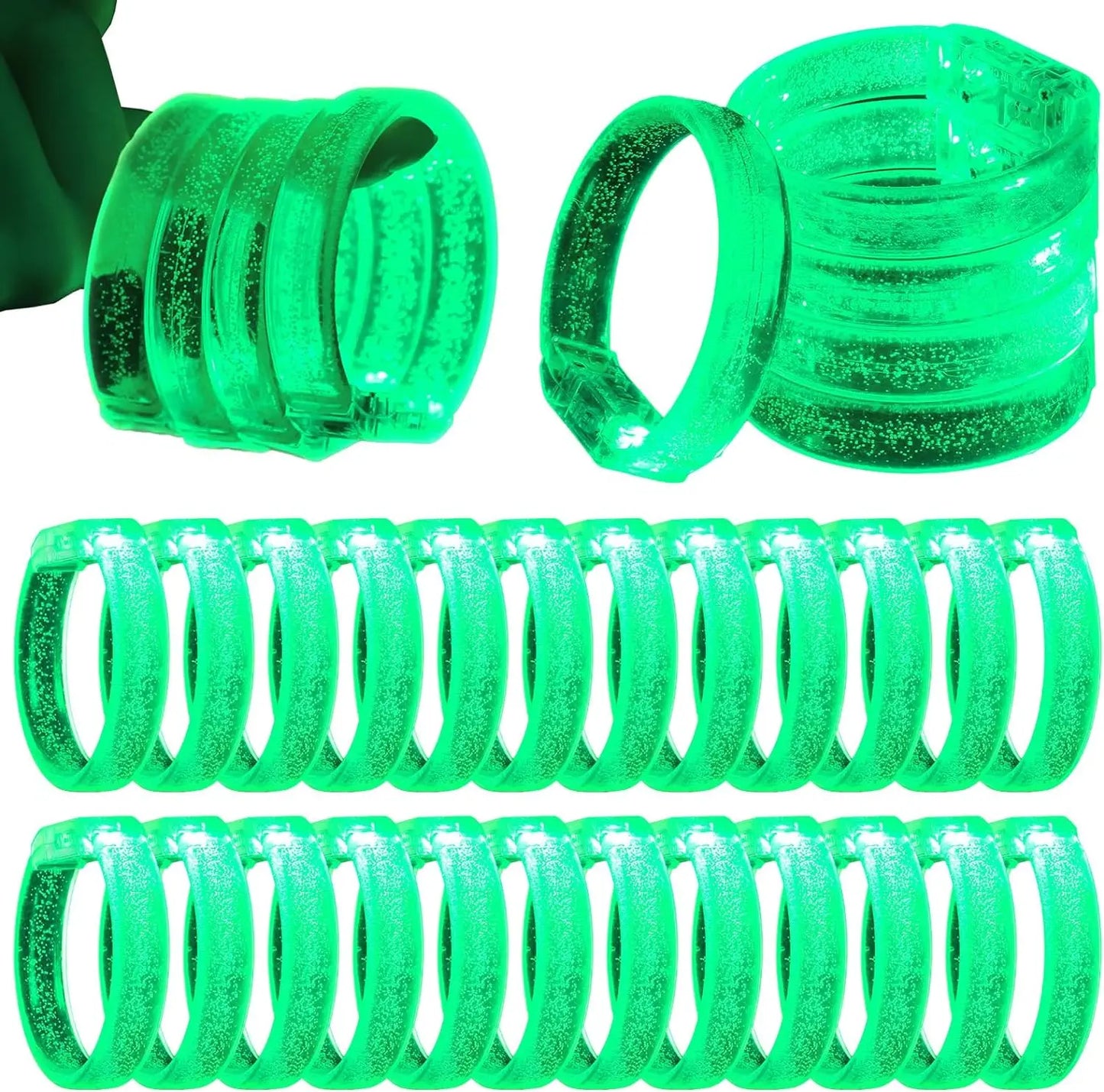 24pc Light Up Bracelet LED Bracelet Flashing LED Wristband Glow in The Dark Bracelets Light Up Party Favors for Wedding Carnival