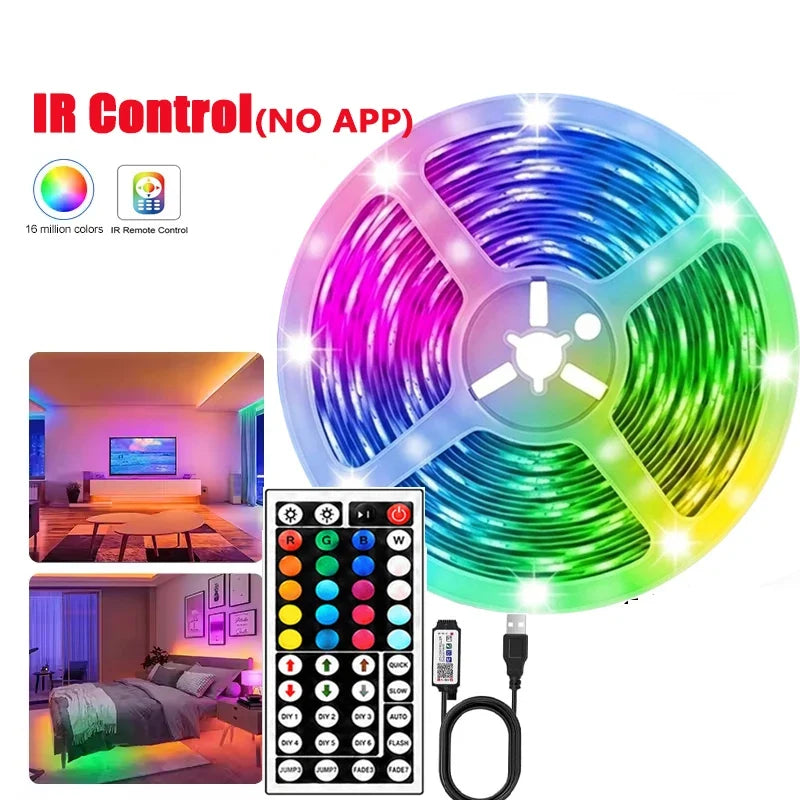 5V Led Strip Lights 5m 10m 20m 30m for TV with APP Control Flexible Ribbon Tape RGB5050 18leds/m LED Backlight for Bedroom Decor