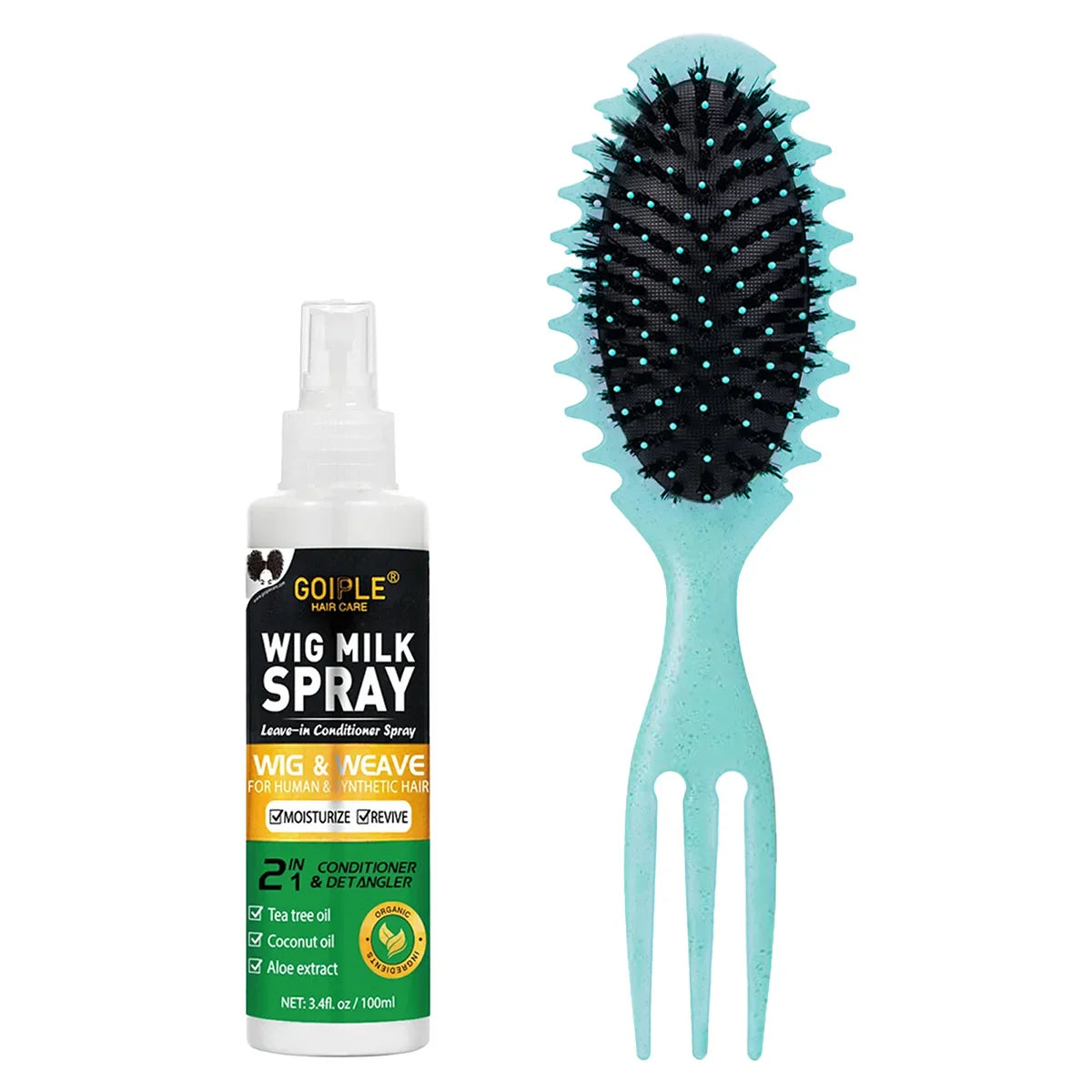 Spray de leche para pelucas de 100 ml, spray humectante para pelucas, cabello sintético, previene el encrespamiento, acondicionador sin enjuague para pelucas, suave y brillante