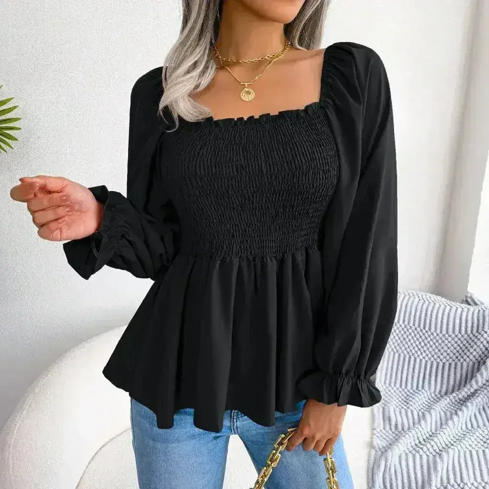 Loose Fit Chiffon Blouse - Elegant Polyester Top | Femstylo