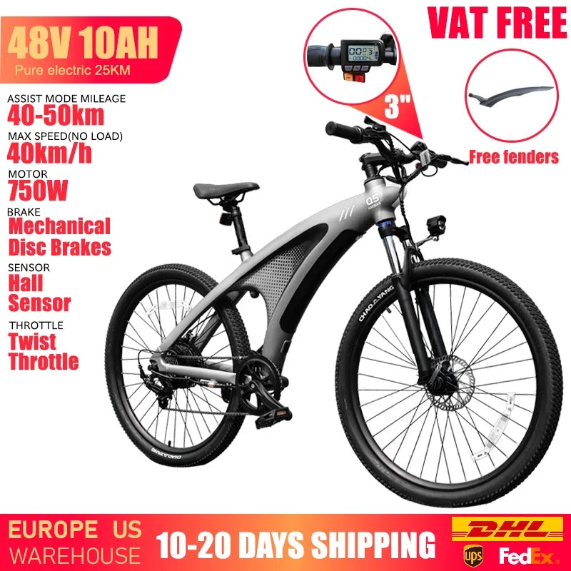 HUANCI Q5 Electric Bike for Adults 2000W Off-road Tire E Bike 48V 20Ah Battery 60KM/H Electric Bicycle for Commuting Long Range