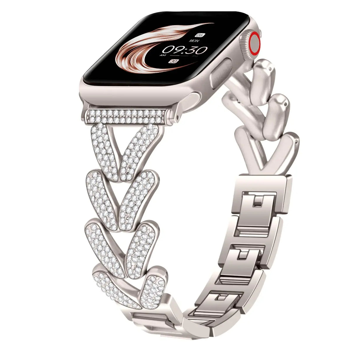 Apple Watch Rhinestone Leaf-Link Bracelet Band
