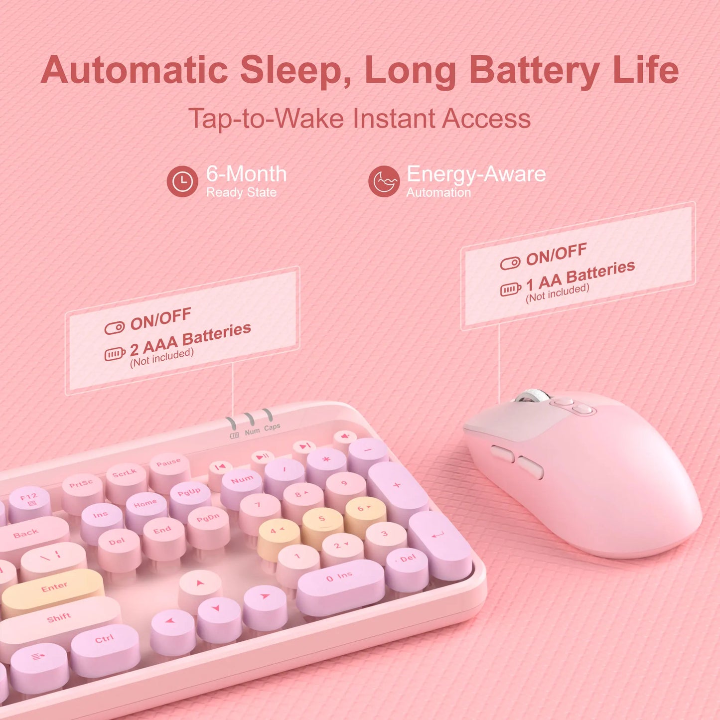 MageGee V920 Wired Game Keyboard Wireless Three DPI Adjustable Mouse Set 104 Keys Power Saving For Laptop Tablet PC Accessories
