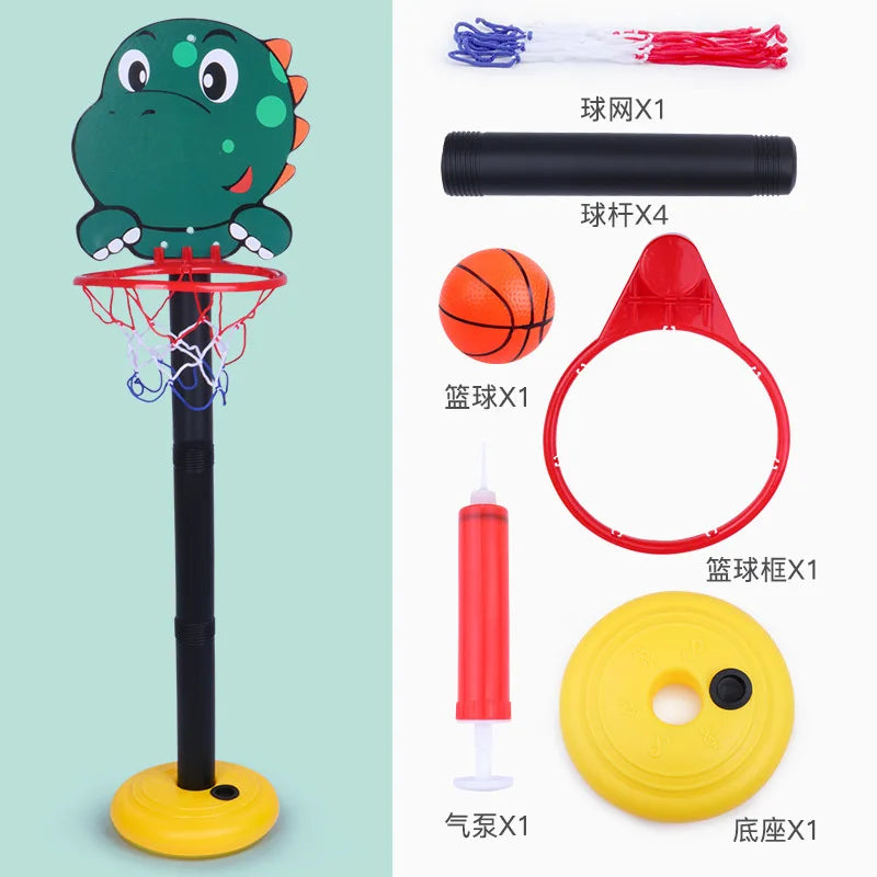 Kids Adjustable Basketball Stands Cartoon Animals Shape Shooting Basket Indoor Outdoor Sports Games Basketball Hoop