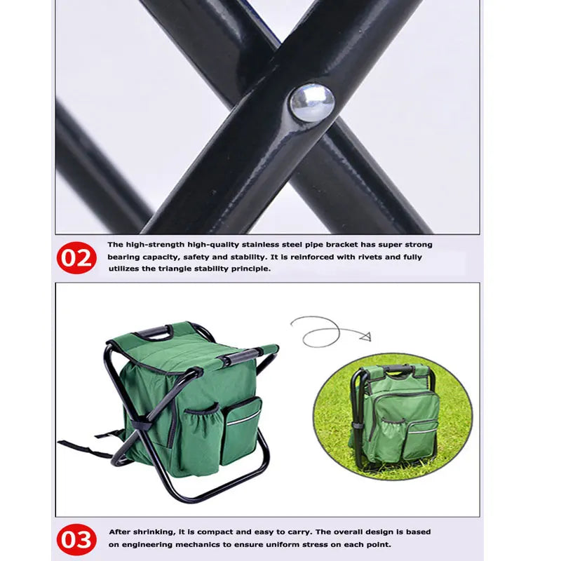 Outdoor Camping, Portable Folding Stool, Thermal Insulation Bag, Lightweight Luggage, Foldable, Multi-Functional Stool