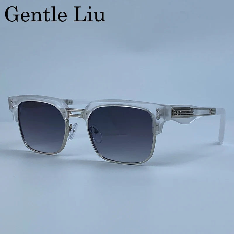 Retro Photochromic Classic Square Punk Sunglasses Men Metal Frame Driving Sun Glasses Male Vintage Luxury Brand Eyewear Shades
