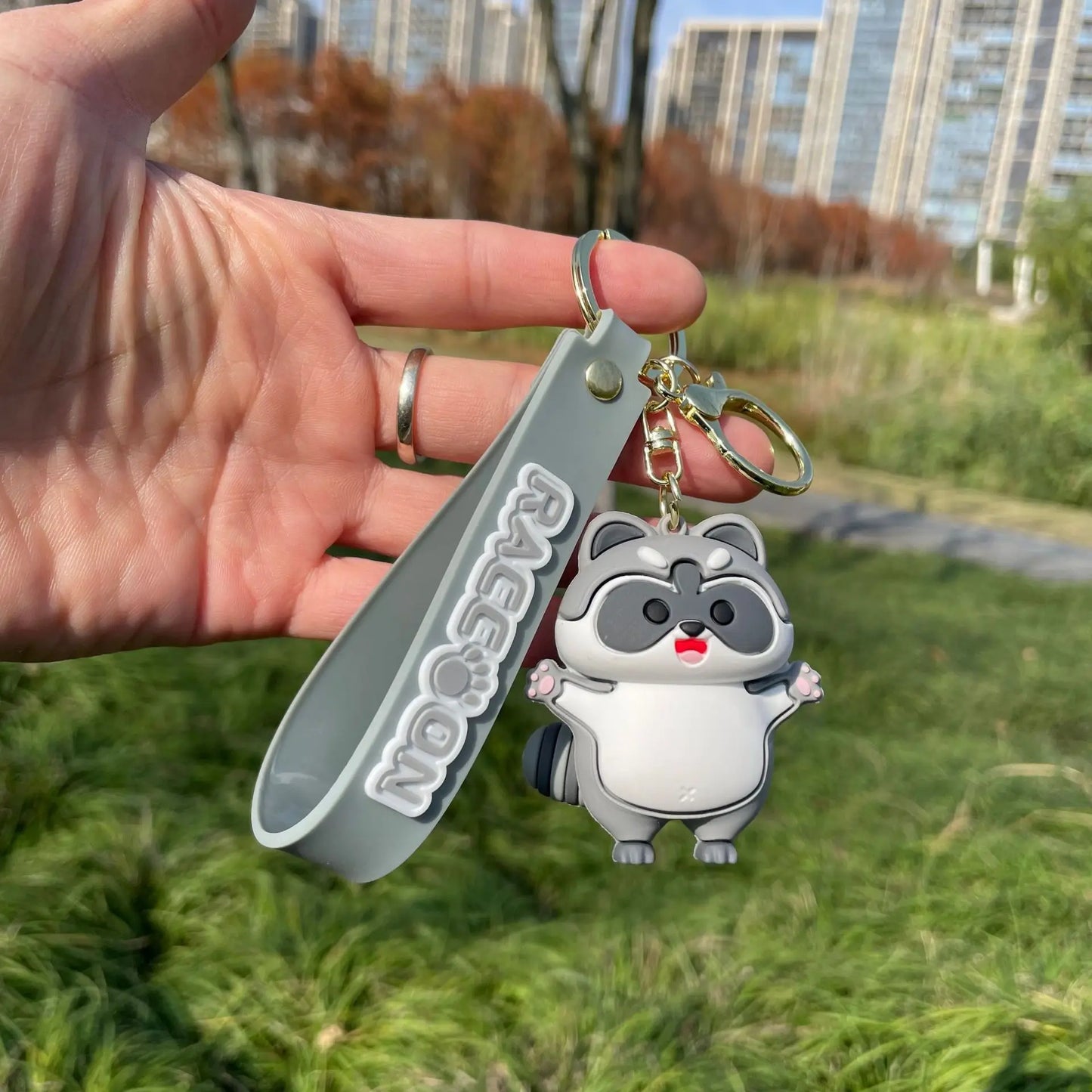 Llaveros de mapache kawaii