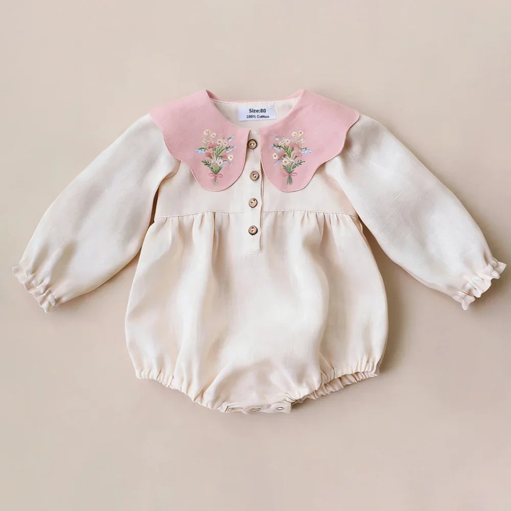 0-2y Baby Girls Clothes Cotton Linen Sleeveless Infant Girl Rompers