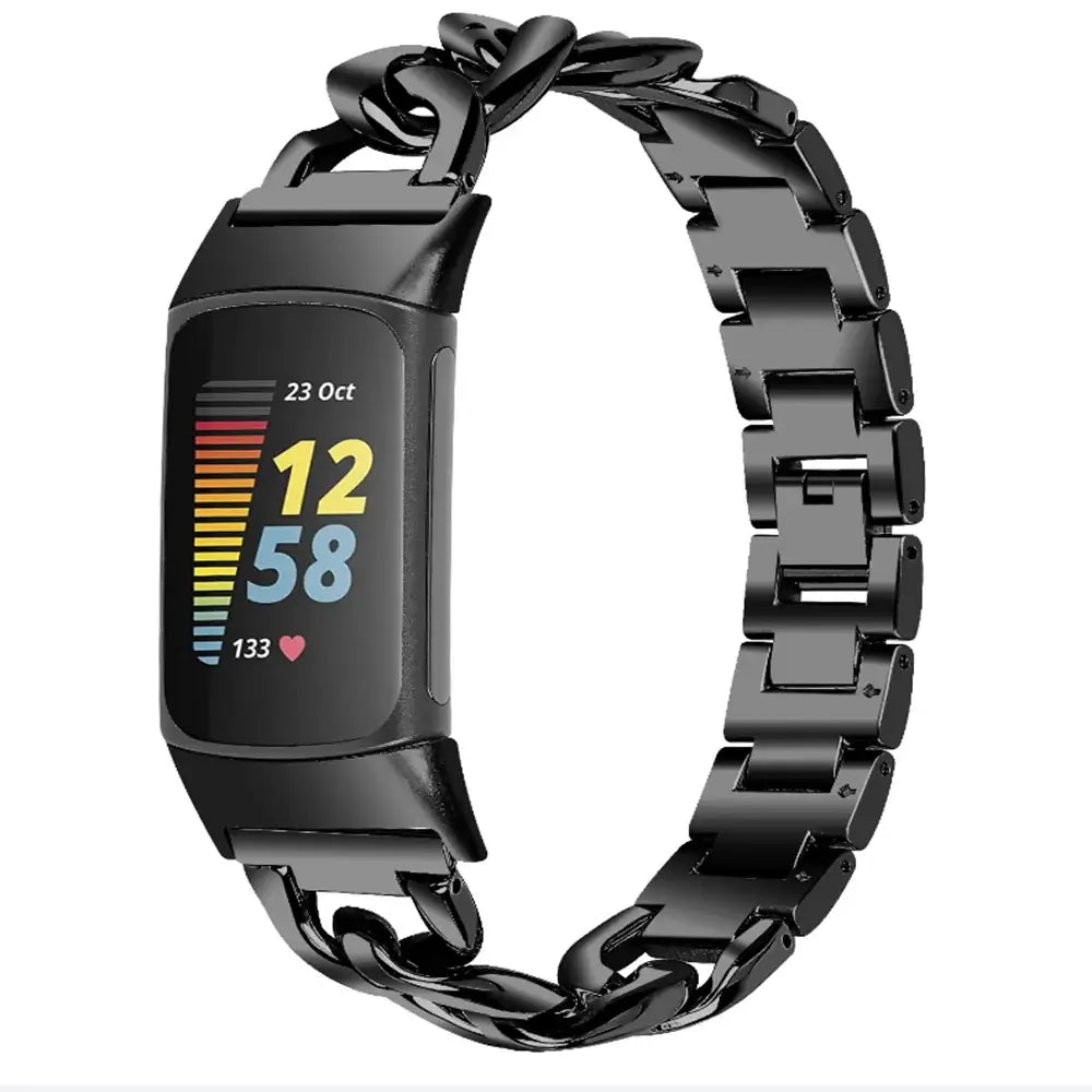 Fitbit Charge 5 & 6 Curb Chain Stainless Steel Bracelet Band