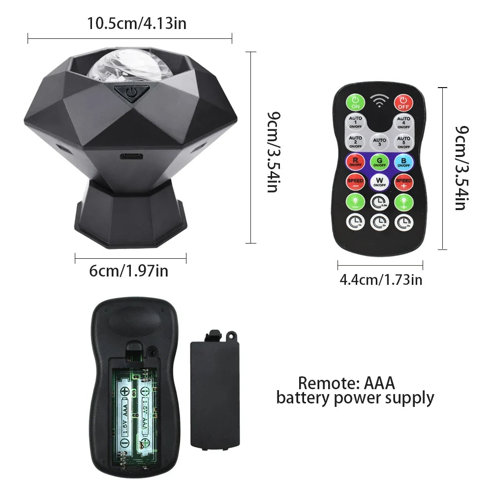 Northern Lights Starry Sky Projector LED Night Light with Remote Control USB for Home Bedroom Party Christmas Indoor Decor