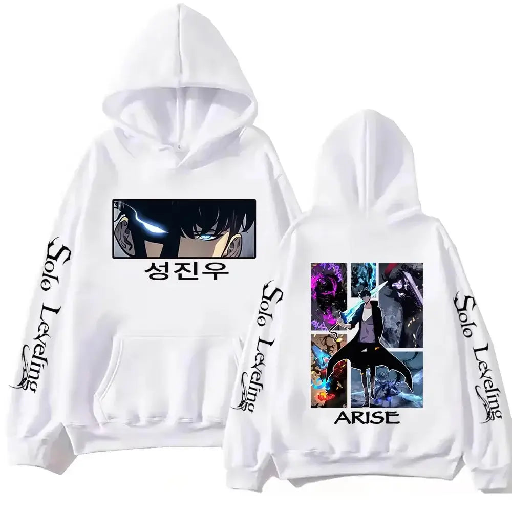Sudadera con capucha de Solo Leveling, estampado de anime Harajuku
