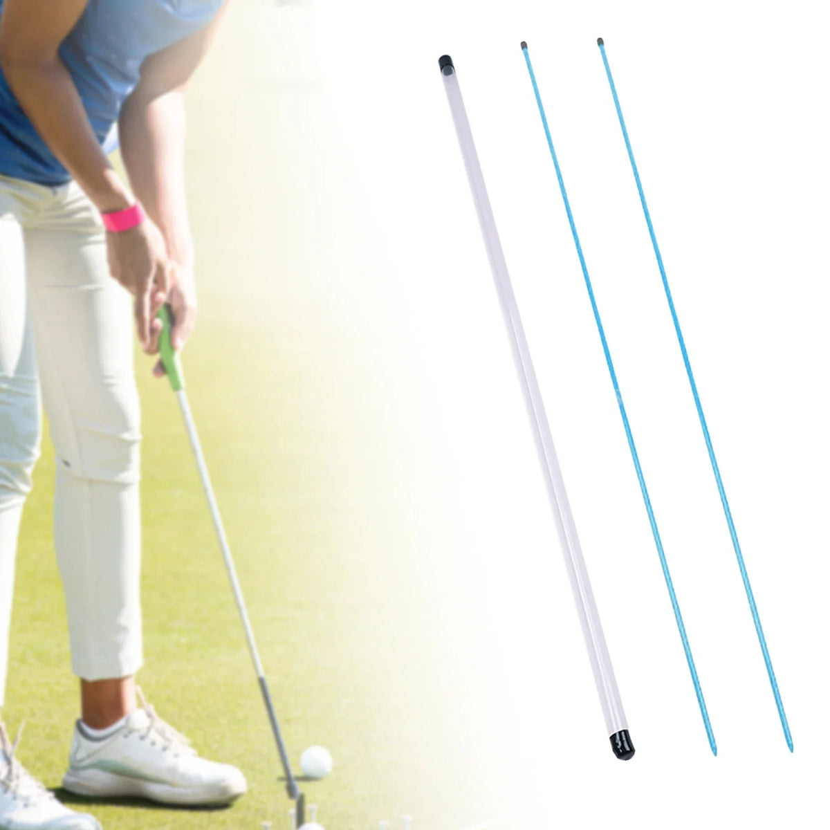 Essential Golf Training Tool Alignment Sticks & Storage Bag