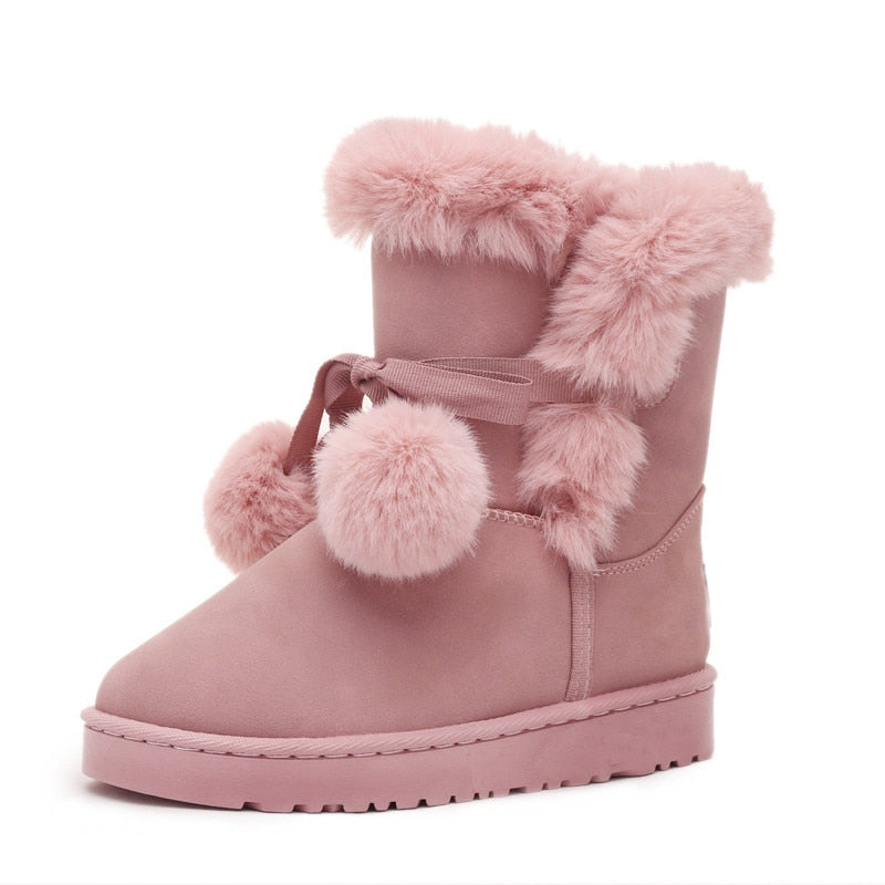 Botas de invierno rosas peludas