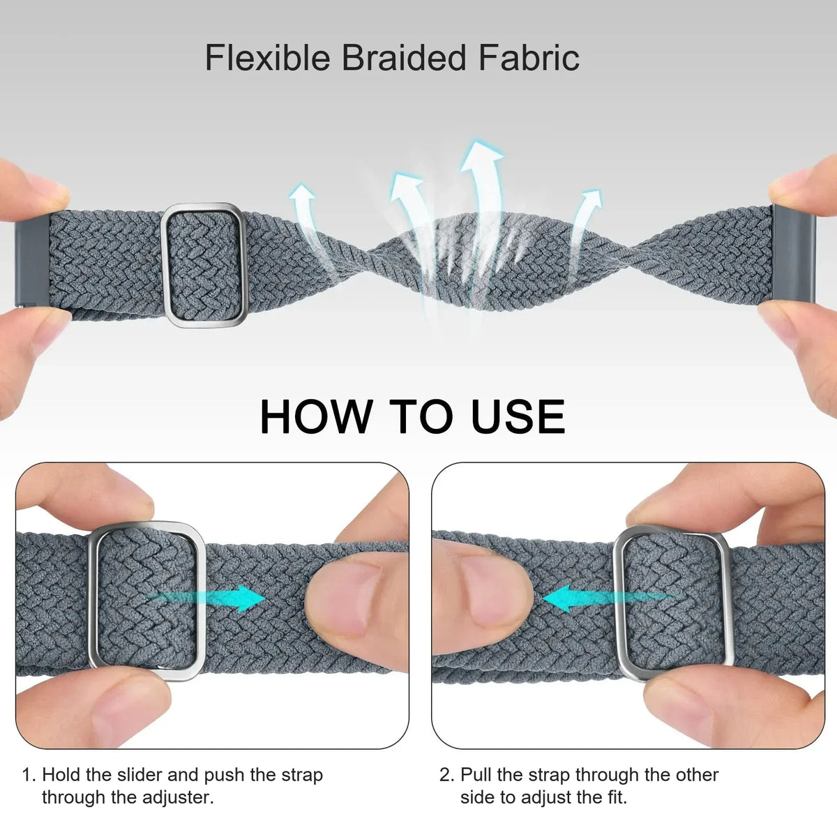 Fitbit Versa 4, Versa 3, Sense 2 & Sense Stretch Braided Loop Band