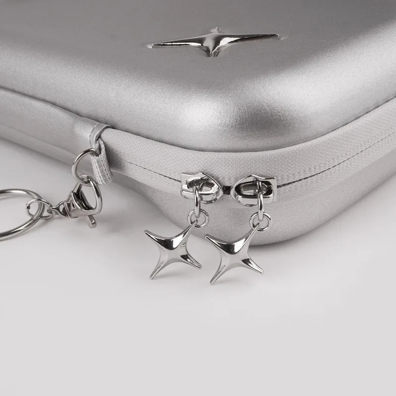 New Portable Carrying Case for Switch 2 Retro Silver Game Console Storage Bag Eva Hard Handbag Travel Bag Gaming Accessories