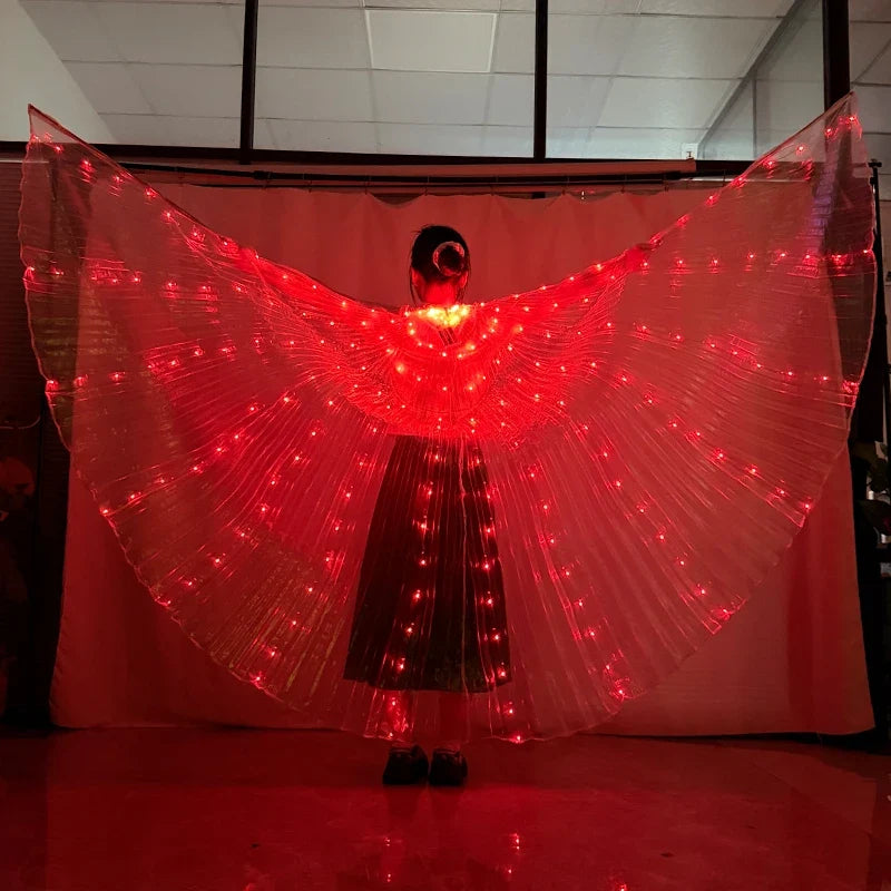 LED Light Up Belly Dance Wings Glowing Fairy Wings Luminous Butterfly Isis Wing Performance Dance Party Rave Costumes