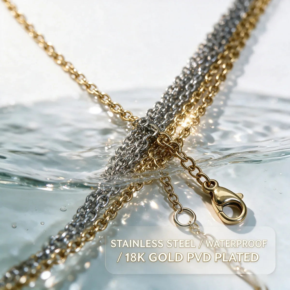 LUXUKISSKIDS Stainless Steel Chains DIY Jewelry Making O-Chain Necklace 10pcs/Lots 1.5/2MM Woman Accessories Choker 18K Golden