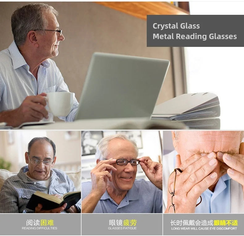 2023 New High-Definition Glass Lens Reading Glass For Men And Women Protection Presbyopic Glasses Comfortable