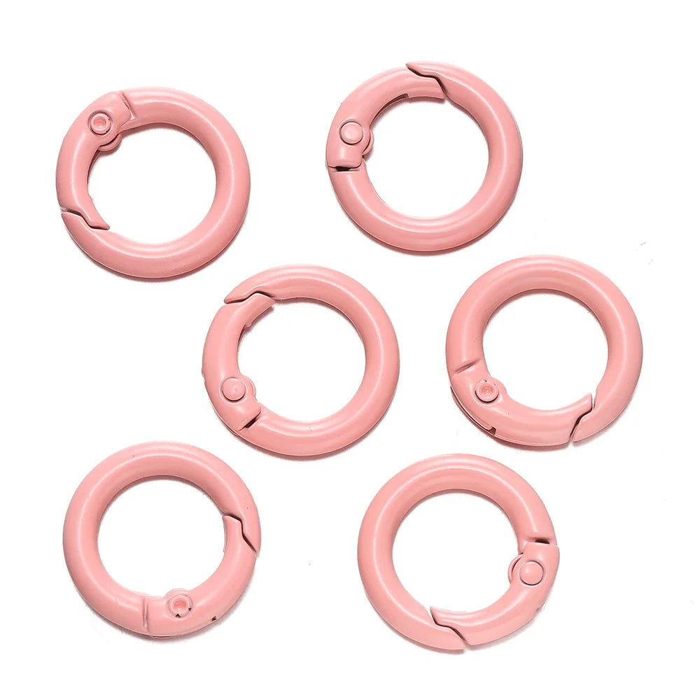5Pcs Colorful  O Ring Spring Clasp Openable Round Carabiner Keychain Clips Hook Dog Chain DIY Jewelry Buckle Connector