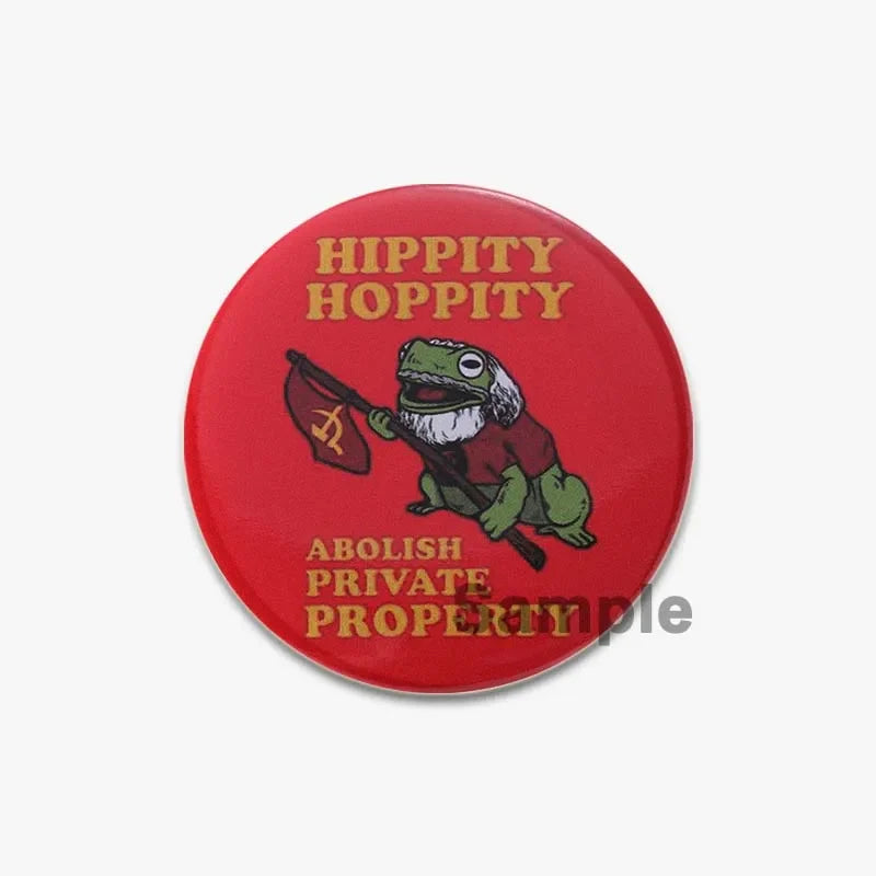 32/44/58mm Creative Round Animal Letter Pins Cartoon Character Funny