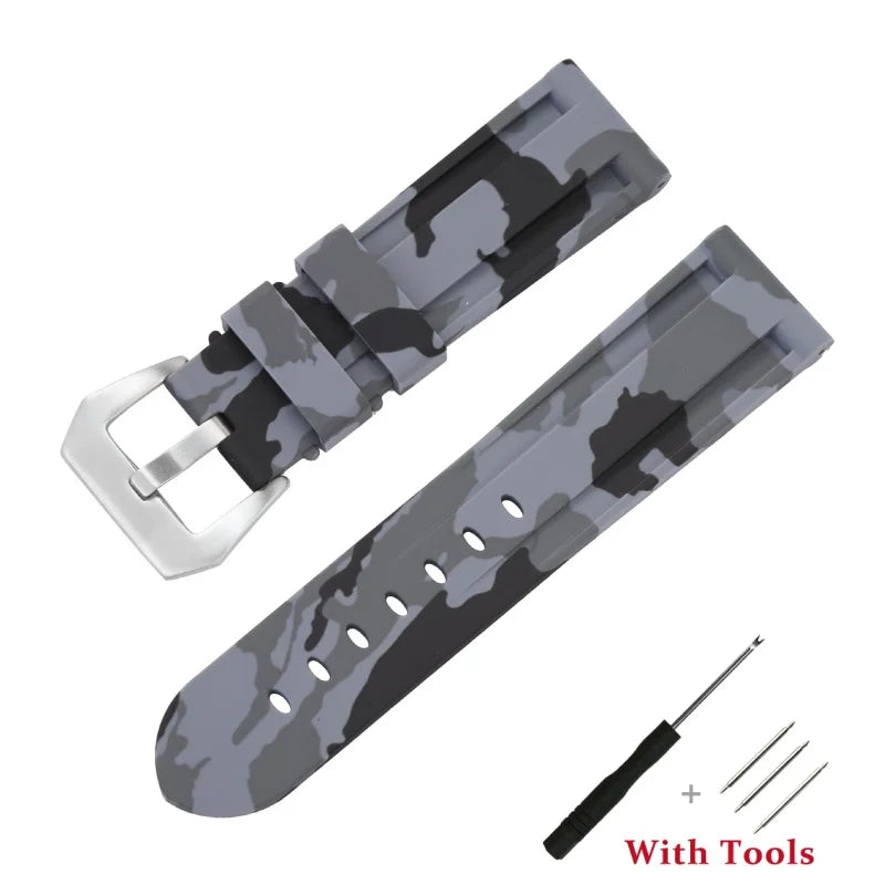 Motorola Moto Watch Camo Silicone Band with Silver Buckle