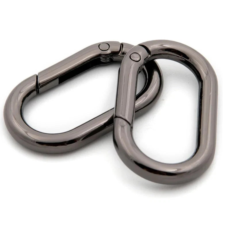 5pcs Metal Oval O Ring Spring Clasp Openable Round Carabiner Keychain Clips Hook Dog Chain DIY Jewelry Buckle