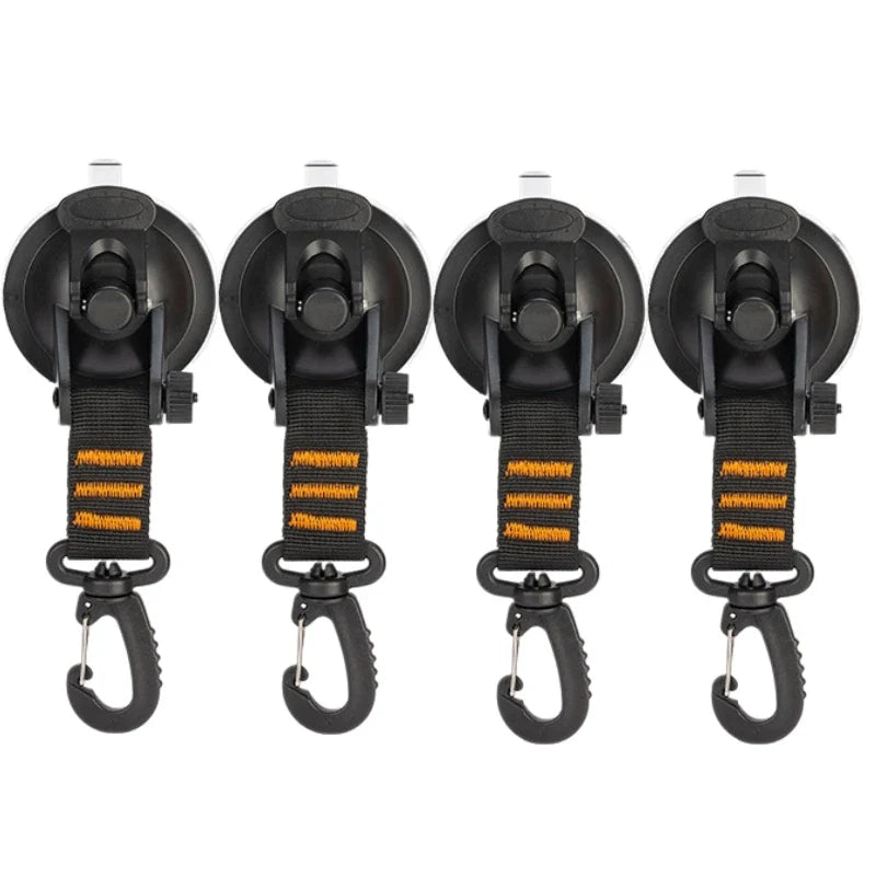 Heavy Duty Suction Cups Anchor with Hooks Outdoor Travel Camping Carabiner Organizer for Home Outdoor Camping Car Side Awning