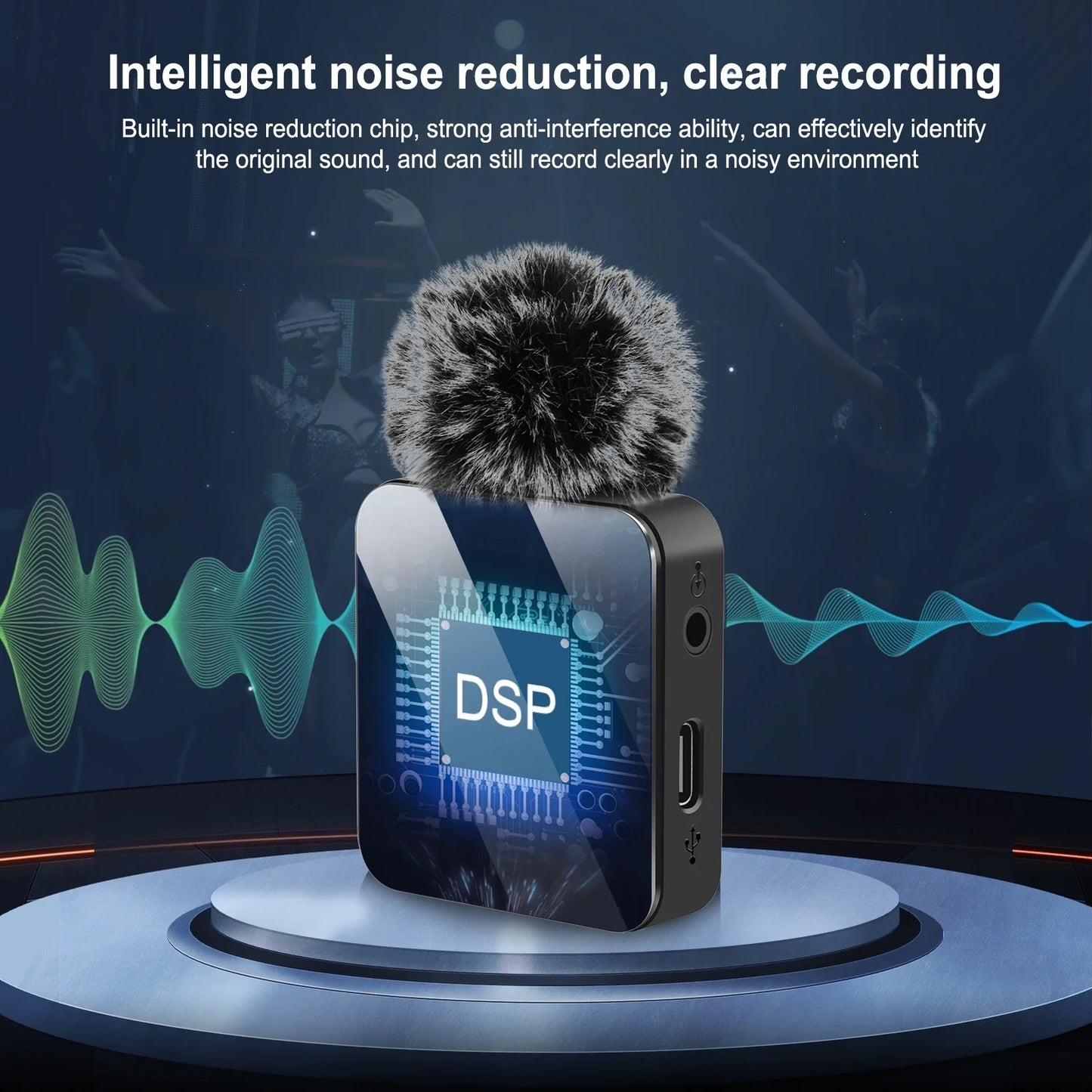 PULUZ 2.4G Wireless Lavalier Microphone for Live Broadcast and Gaming - Compatible with iPhone, Type-C, Android, and Camera Audio for YouTube