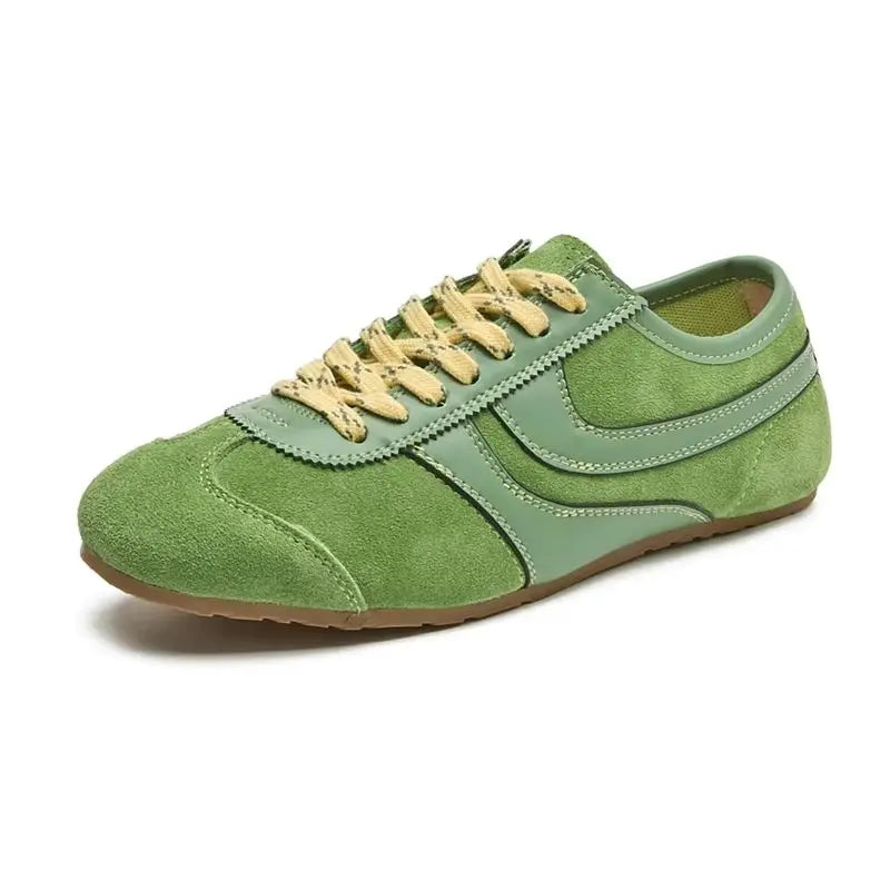 German Training Shoes Women 2026 New Genuine Leather Women Sneakers Flat Lace-up Retro Large Size Forrest Gump Shoes Women