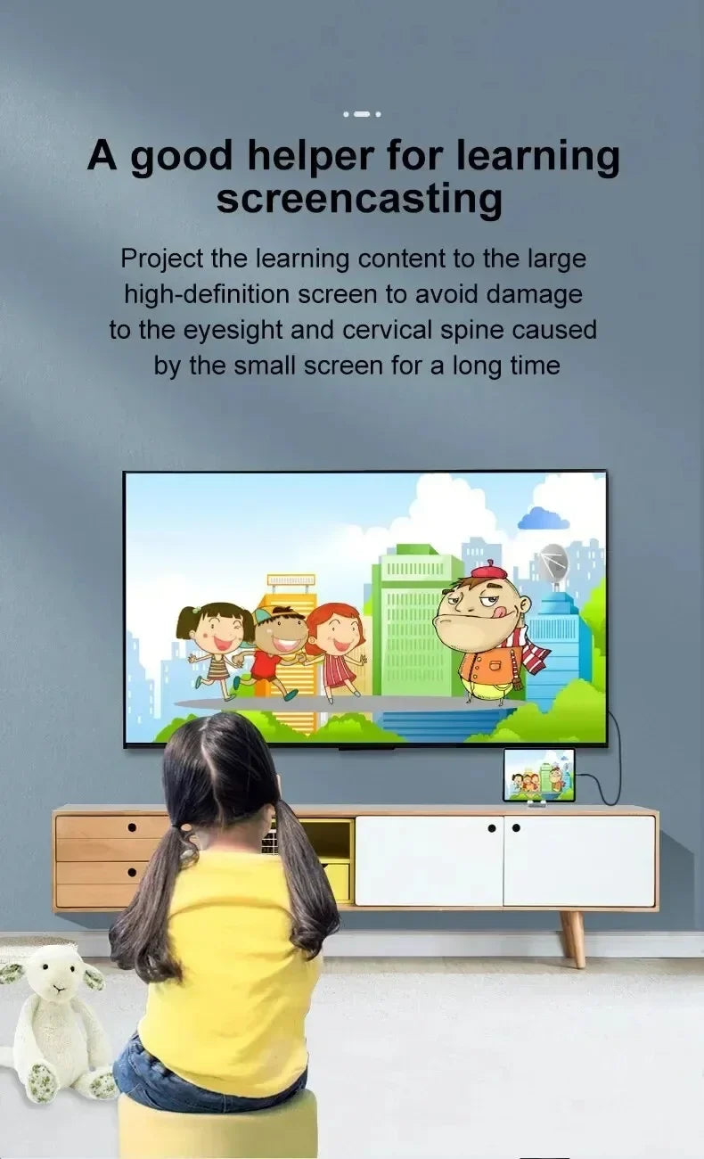 4K HD Video Conversion Cable Typec To Hdtv Same Screen Cable TV Computer 2 Meters Braided Screen Projection Cable