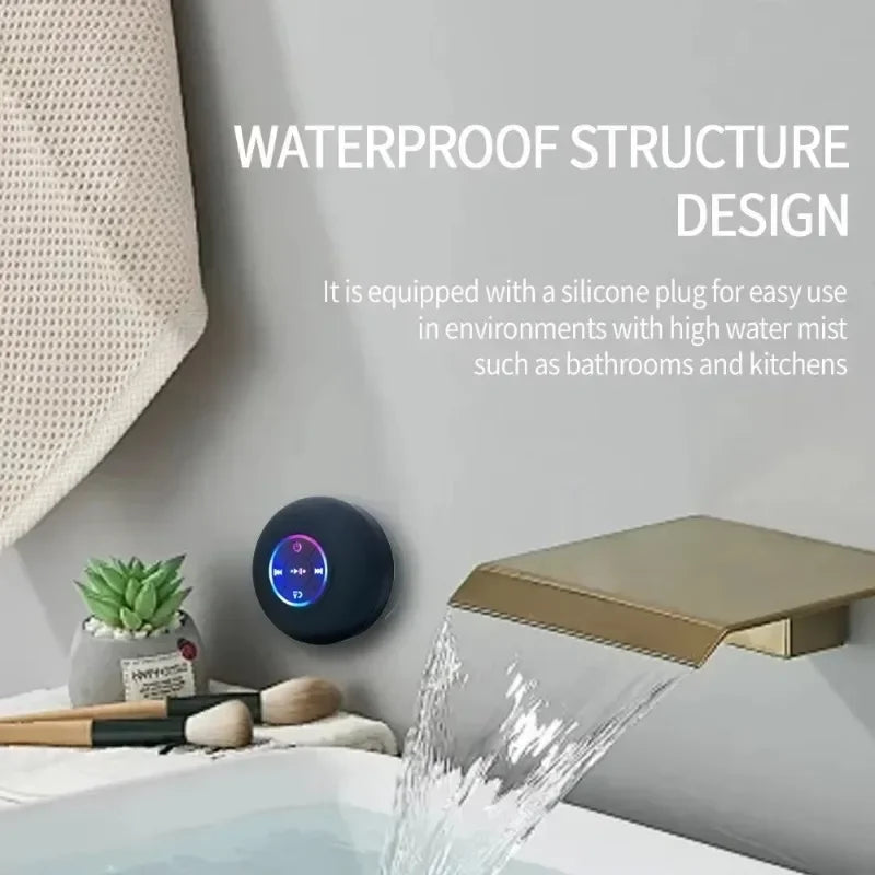 SOUNDCRASH | IPX4 Wall-Stick Chaos Blaster – LED Mini Bluetooth Shower Speaker for Degenerates on Tour