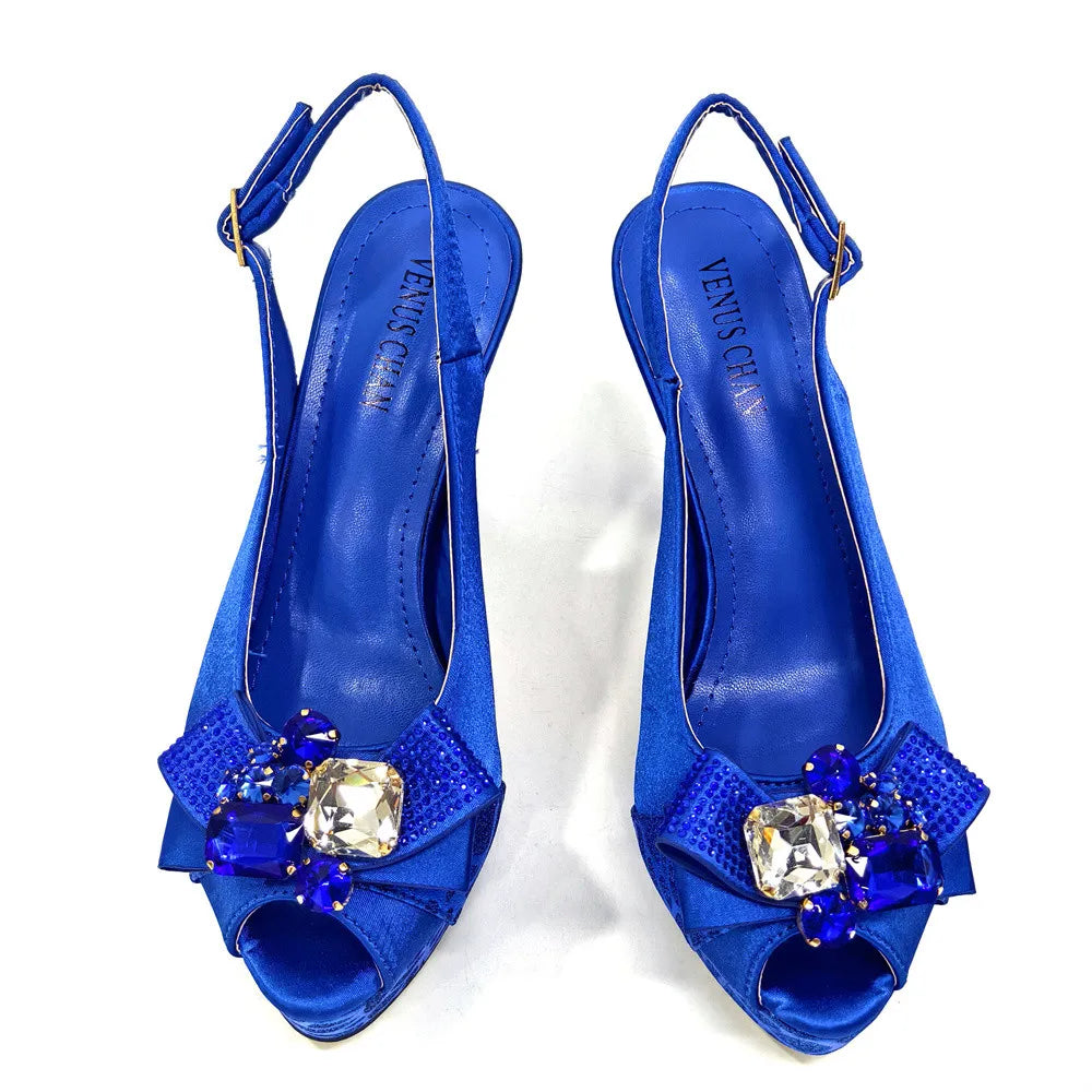 Zapatos de noche y bolso de diseño italiano, nueva moda