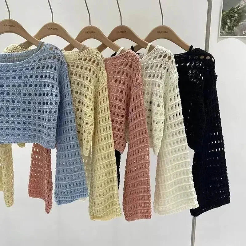 Top corto de ganchillo estilo boho para playa de verano