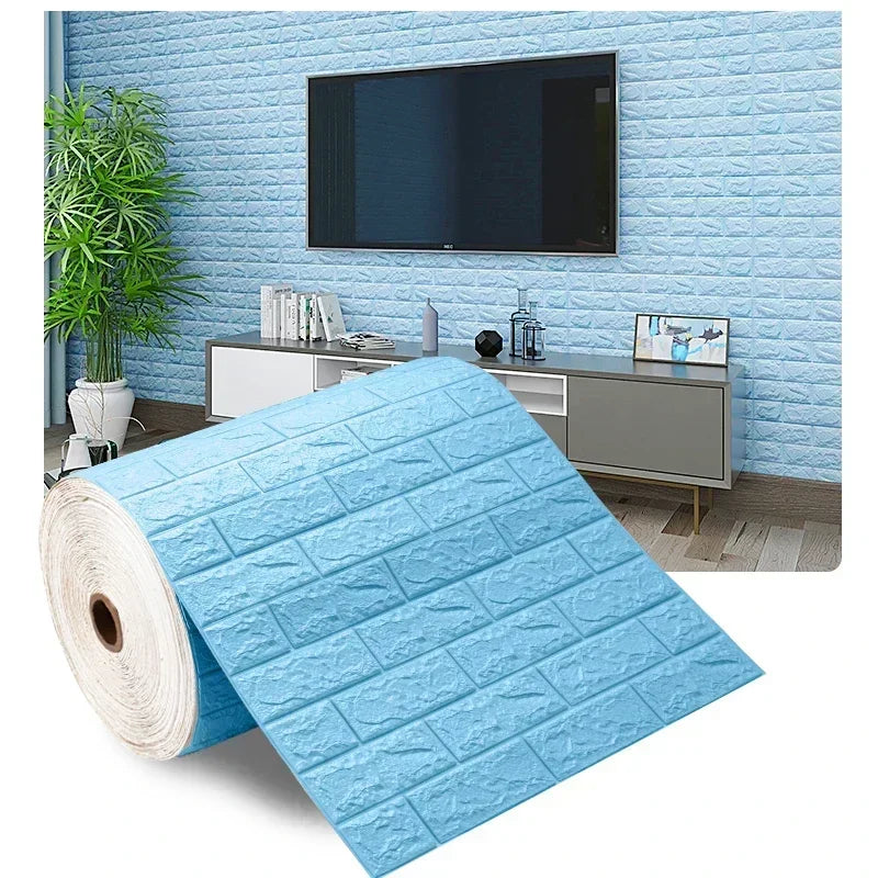 70cmx1/5/10m 3D Wallpaper Decoration Self-Adhesive Antique Foam Brick