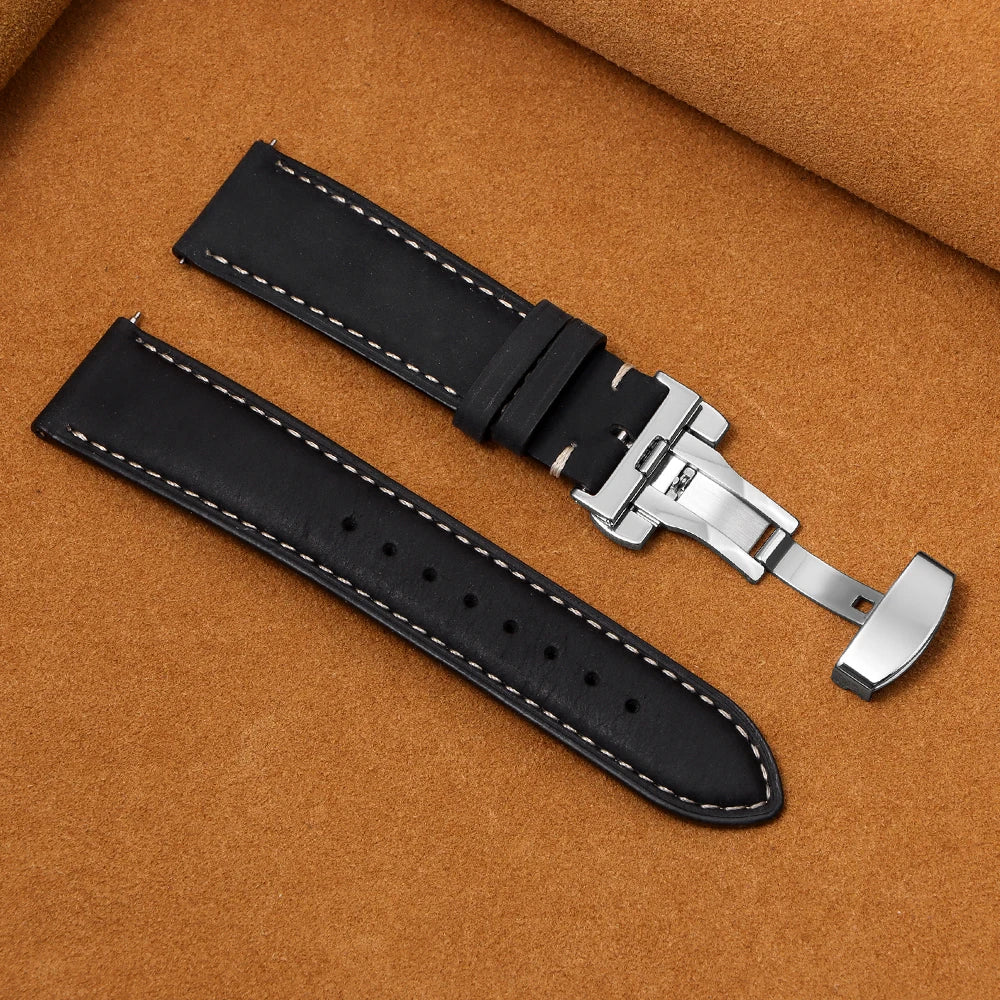 Amazfit Balance, GTR, GTS & Bip Calfskin Butterfly Clasp Band