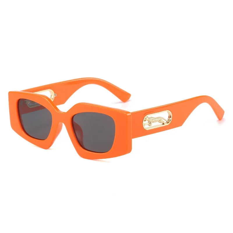 New Cat Eye Sunglasses Women Men Square Gradients Lens PC Frame Leopard Decorate Brand Designer Sun Glasses UV400 Shades