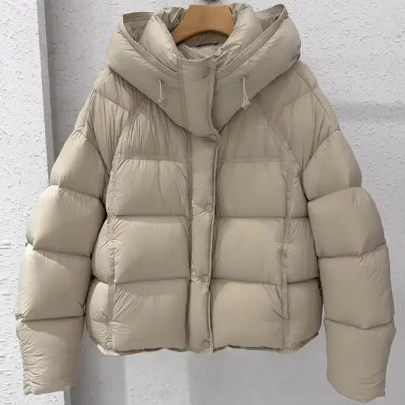 ZAROY Women's Thick Warm Cotton Jacket With Rhinestones Winter Casual Stand Collar Zipper Pocket Down Coat Puffer куртка