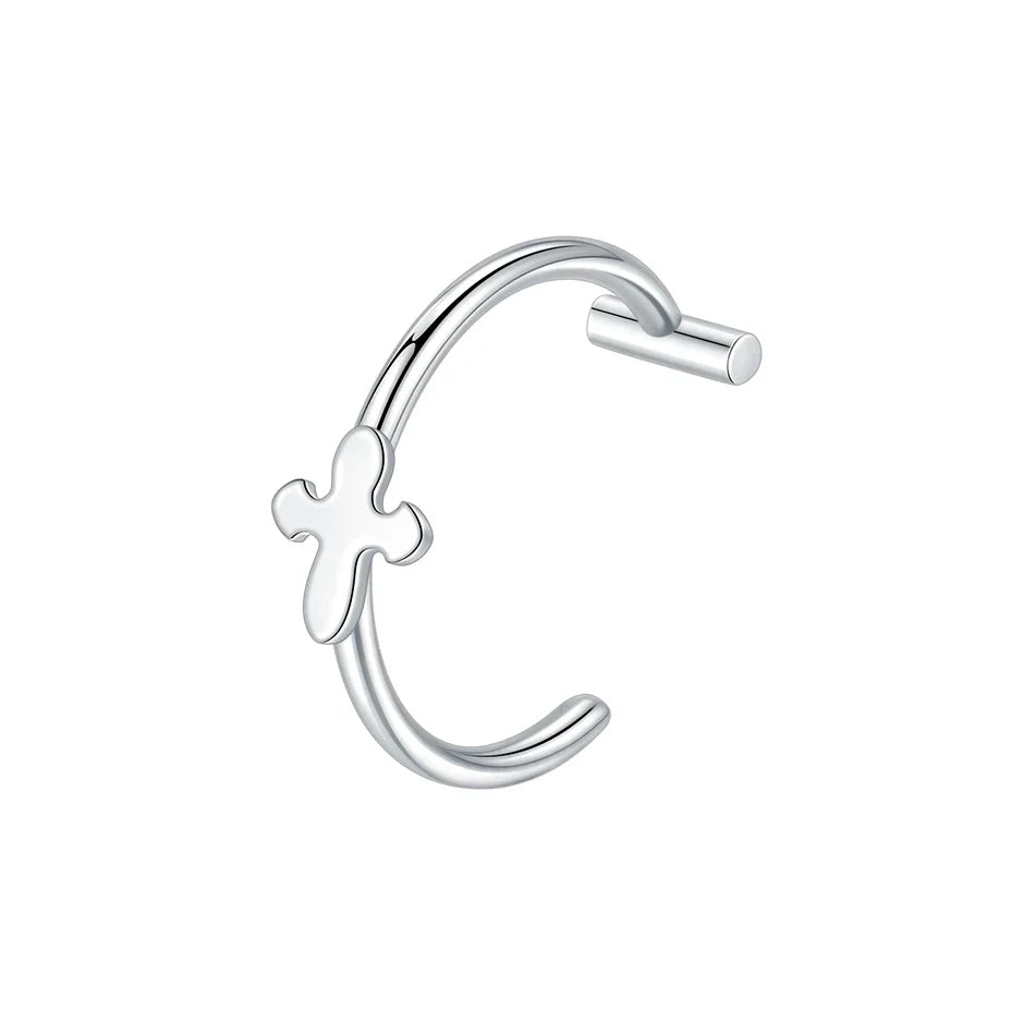 1PC Stainless Steel Fake Nose Ring Hoop Septum Rings Non-Pierced C