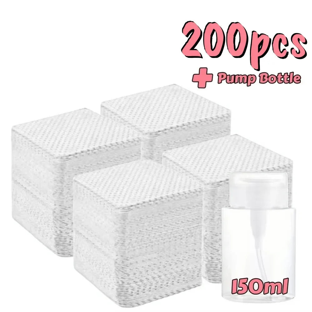 20/600pcs Lint-Free Nail Wipes Gel Cleansing Tissues Aluminum-Free Nail Polish Remover Pads for NaiArt Beauty Cleaning Care Tool