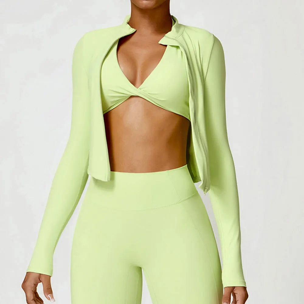 Chaqueta de mujer con cremallera completa y estilo deportivo