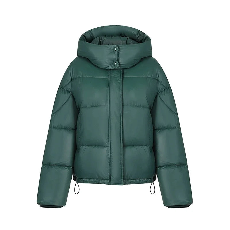 2026 Winter Women Thicke Cotton Coat Loose Hooded Puffer Jacket New Cropped Down Cotton Padded Coat  Female Parkas Outwear