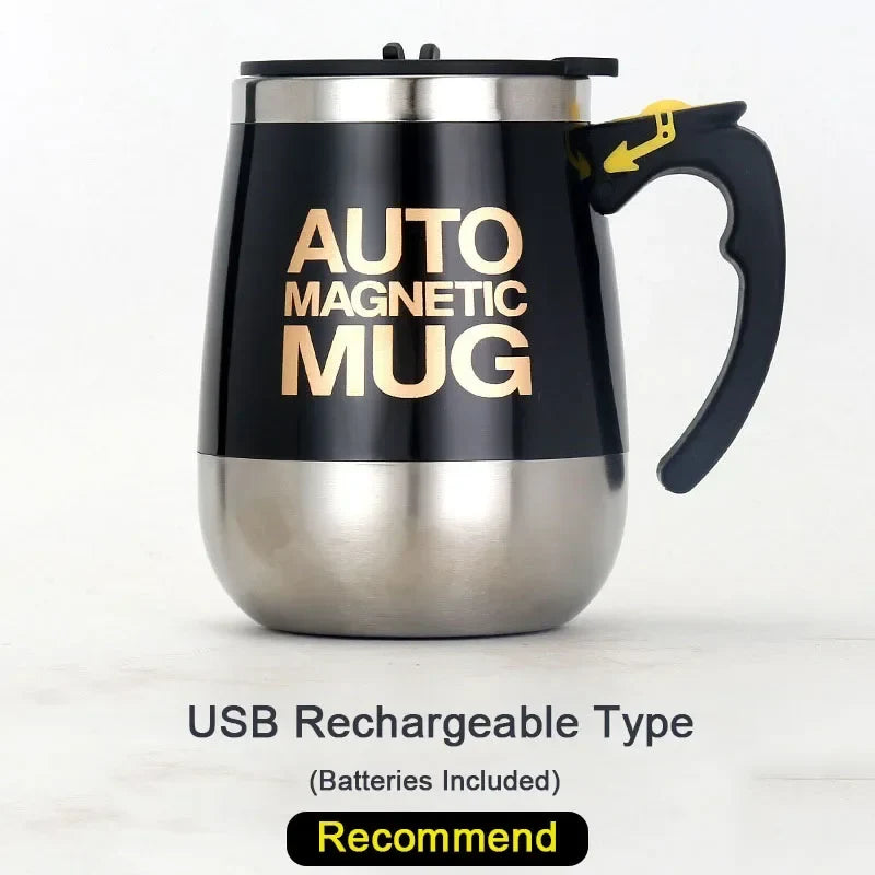 New Self Stirring Coffee Mug USB Rechargeable Stainless Steel Auto Mixing Blender Cup for Home Office Christmas Birthday Gift