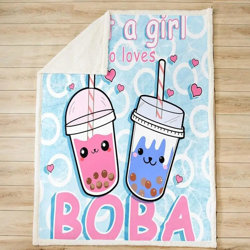 Manta polar de té de burbujas