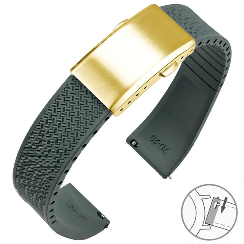 Amazfit Balance, GTR, GTS & Bip FKM Rubber Band with Folding Clasp