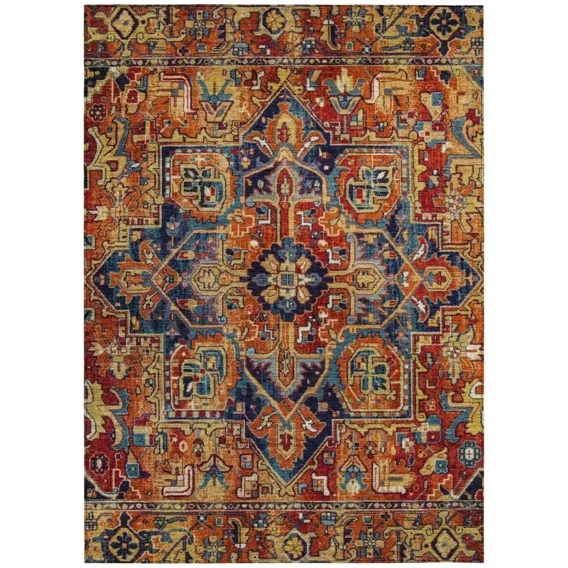 Turkish Style Red Rugs Classic Style Carpet Non Slip Living Room Rug Popular Modern Rug Ottoman Style Boho Rug Entrance Door Mat