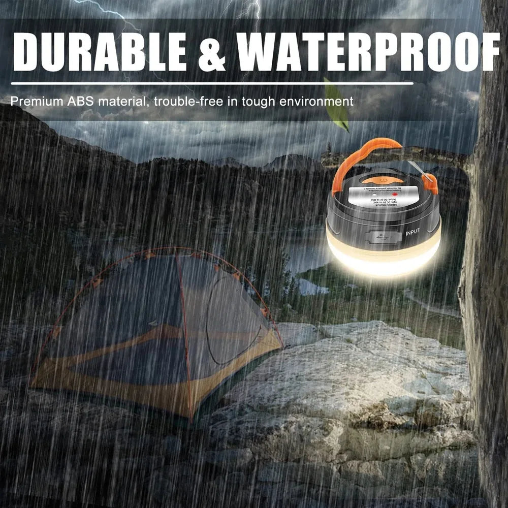High Power Camping Lantern Tents Lamp USB Rechargeable Portable Camping Lights Outdoor Hiking Night Hanging Lamp