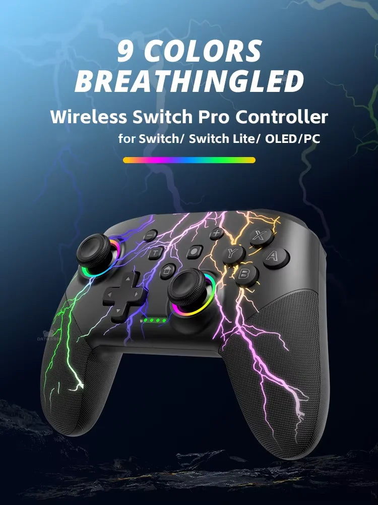 DATA FROG Wireless Controller For Switch OLED/Lite Console Pro Gamepad with 1000Mah Battery Programmable Turbo Function