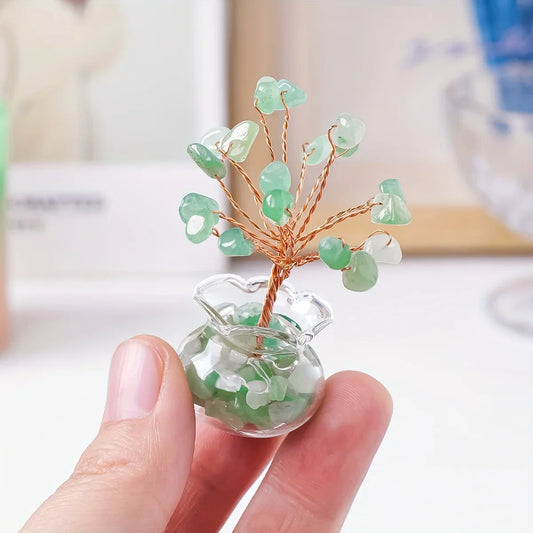 Amethyst Crystal Gravel Tree: Handmade Copper Wire, Healing Stones, Miniature Home Decoration meditation  decoracion